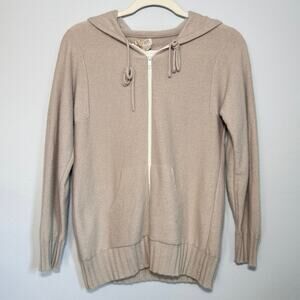 Valerie Louthan Vintage 100% Cashmere Rare Hoodie Zip Sweater M Made in Scotland